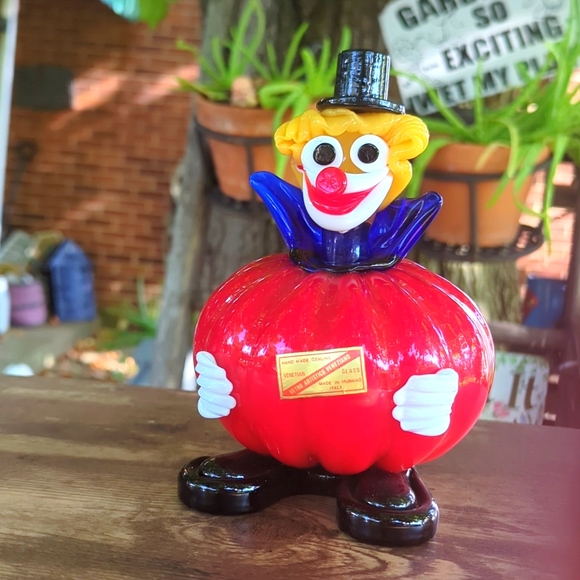Rare HTF Vintage 💎 Murano, Italy 🤡 hand-blown VENETIAN GLASS CLOWN 🤡 pristine - Picture 2 of 8